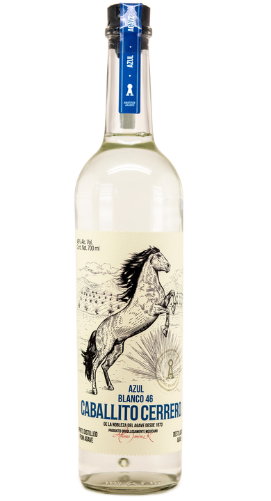 El Caballito Cerrero Blanco (46%), the bottle reviewed