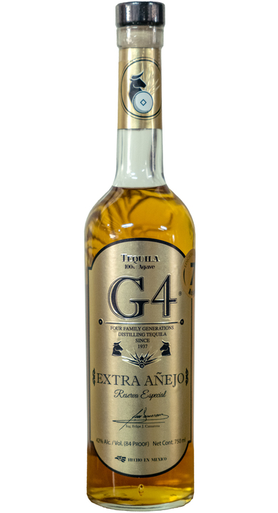 Tequila G4 G4 Extra Añejo Reserva Especial 7 year, the bottle reviewed