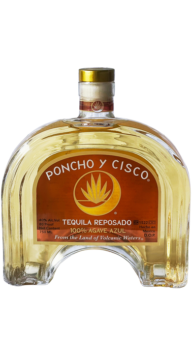 Poncho y Cisco Tequila Reposado, the bottle reviewed