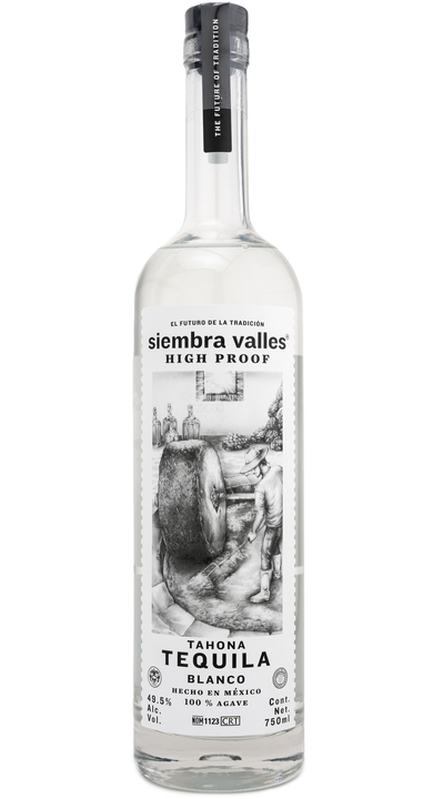 Siembra Valles High Proof Tahona Blanco, the bottle reviewed