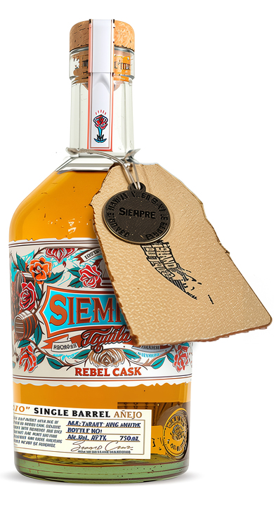 Siempre Tequila Rebel Cask Añejo (Long Island Lou), the bottle reviewed