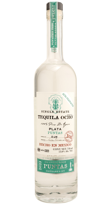 Tequila Ocho Plata Puntas - 2023 Mesa Colorada, the bottle reviewed